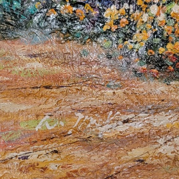 The Rose Garden Thomas Kinkade Style Painting 32x28 - Picture 4 of 11